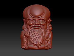 福祿壽之壽星人物擺件玉雕圖紙_立體人物雕刻機(jī)