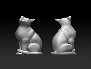 琉璃貓擺件雕刻模型圖紙_電腦工藝品雕刻機(jī)廠家