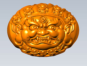 黃財(cái)神珠子圓雕圖紙_電腦玉石雕刻機(jī)廠家