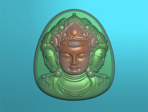 三面觀音吊墜玉石水晶精雕圖_電腦玉石雕刻機(jī)廠