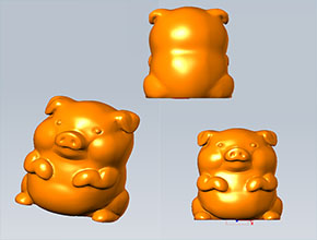 可愛水晶小豬吊墜雕刻圖紙_電腦玉石雕刻機(jī)廠家