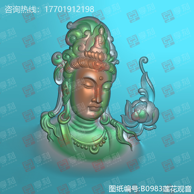 蓮花觀音玉石雕刻機(jī)圖紙