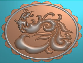 鳳凰月餅圖案精雕圖紙下載_數(shù)控玉石雕刻機(jī)廠家