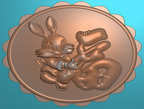 兔子月餅圖案精雕圖紙下載_數(shù)控玉石雕刻機(jī)廠家