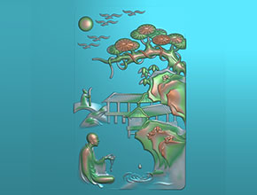 山水禪意翡翠精雕機圖_電腦玉石雕刻機廠家