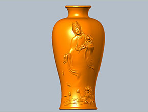 觀音花瓶擺件玉石雕刻圖紙_五軸玉石雕刻機(jī)廠(chǎng)家