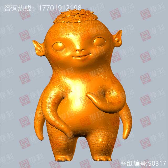 胡巴立體擺件電腦雕刻模型圖