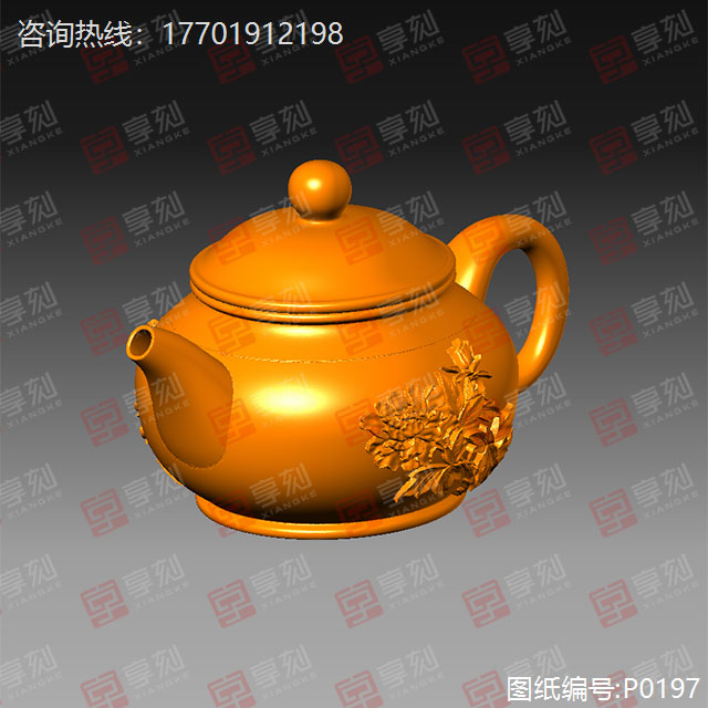 茶壺雕刻模型stl玉雕圖紙