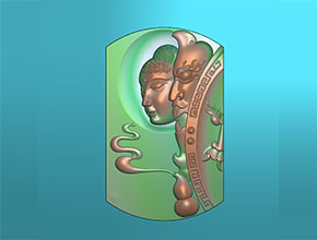 善與惡佛牌玉雕圖紙_電腦數(shù)控玉石雕刻機(jī)廠家