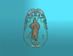 關(guān)羽佛公吊墜玉雕圖紙下載_電腦數(shù)控玉石雕刻機(jī)