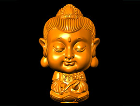 Q版立體觀音小擺件雕刻模型圖_電腦數(shù)控玉石雕刻
