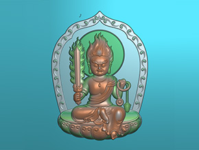 萌版八大守護(hù)神不動明王玉石雕刻圖紙_電腦數(shù)控