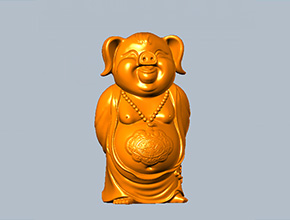 長壽豬擺件立體雕刻圖紙_電腦數(shù)控玉石雕刻機廠