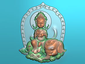 萌版八大守護(hù)神普賢菩薩玉雕圖紙_電腦數(shù)控玉石