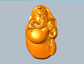 Q版關(guān)羽吊墜玉石雕刻模型圖_電腦數(shù)控玉石雕刻機(jī)