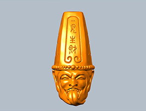 白無常吊墜圓雕模型圖_電腦數(shù)控玉石雕刻機廠家