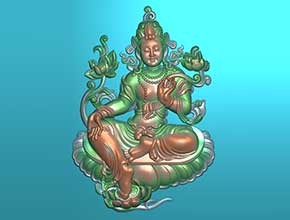 正裝度母觀音浮雕玉石雕刻圖紙_電腦數(shù)控玉石雕