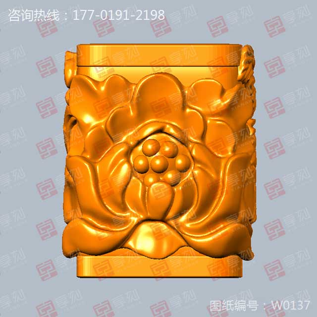 手串方花件珠子DIY圓雕模型玉雕圖紙