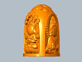 西方三圣立體吊墜玉雕圖紙_電腦數(shù)控玉石雕刻機