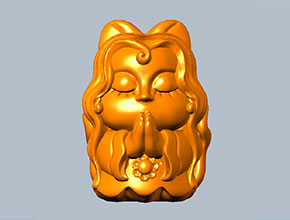 狐仙Q版擺件工藝品雕刻圖_電腦數(shù)控玉石雕刻機廠