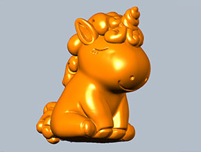 獨角獸Q版馬擺件工藝品雕刻圖_電腦數(shù)控玉石雕刻