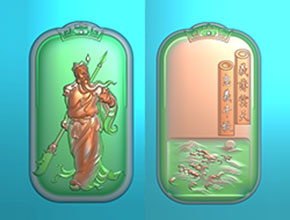 關羽和田玉牌子雕刻電腦圖紙_電腦數(shù)控玉石雕刻