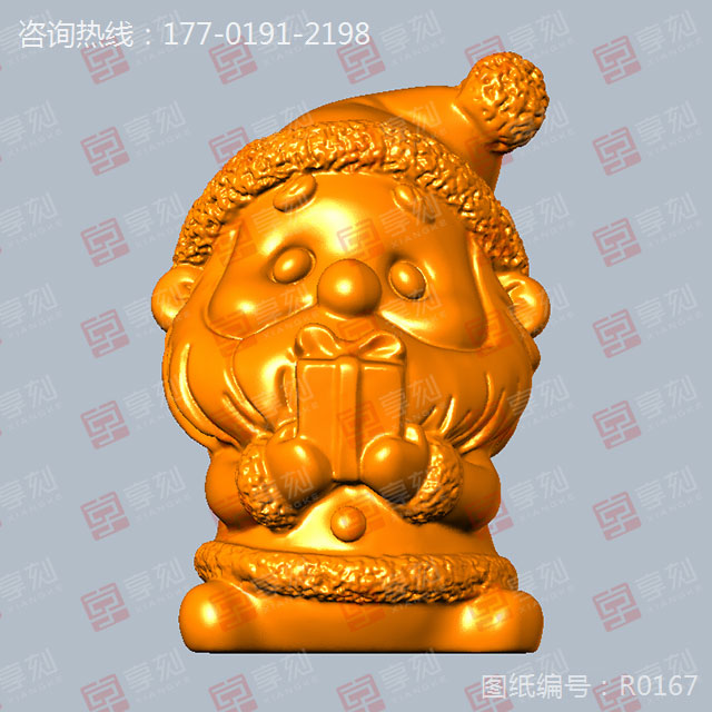 圣誕老人擺件STL模型雕刻圖