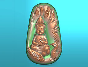 翡翠玉髓掛件孔雀寶寶佛精雕圖紙_電腦數(shù)控玉石