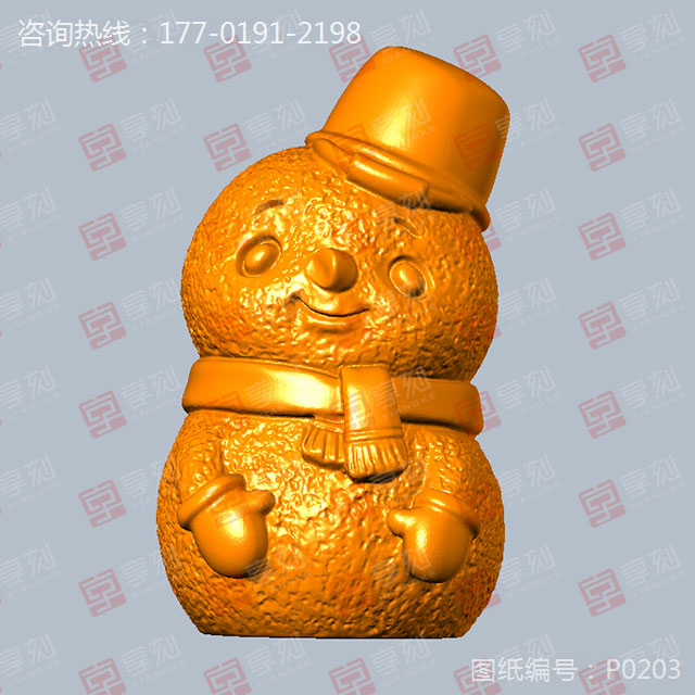 圣誕節(jié)雪人擺件STL模型精雕圖紙