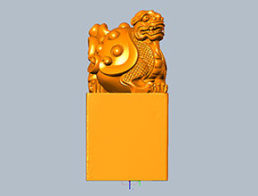 龍龜立體印章手把件精雕玉石雕刻圖_電腦數(shù)控玉
