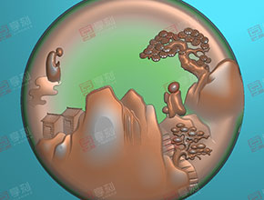 山水翡翠玉石吊墜精雕圖_電腦數(shù)控玉石雕刻機(jī)廠