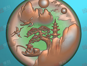 電腦雕刻山水玉石吊墜精雕圖_電腦數(shù)控玉石雕刻