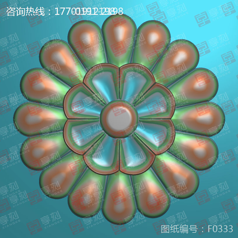 花紋圈花件素材浮雕精雕圖