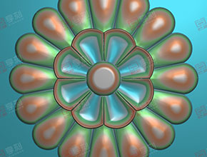 花紋圈花件素材浮雕精雕圖_電腦數(shù)控玉石雕刻機(jī)