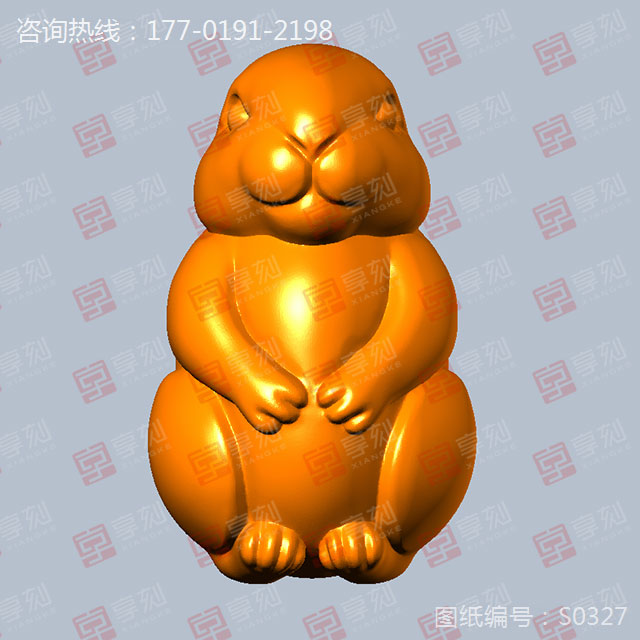 兔年兔子吊墜擺件立體模型STL精雕圖