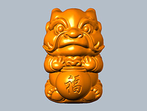 獅子福袋立體吊墜擺件精雕模型圖_電腦數(shù)控玉石