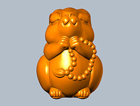 佛緣兔動(dòng)物手把件擺件玉石雕刻圖紙_電腦數(shù)控玉