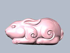 玉兔手把件兔年玉石雕刻圖模型圖紙_電腦數(shù)控玉