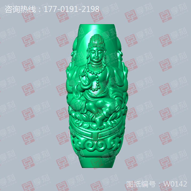 千手觀音浮雕桶珠玉雕精雕圖紙