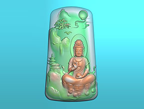 玉石觀音山水翡翠雕刻工具圖紙_電腦數(shù)控玉雕雕