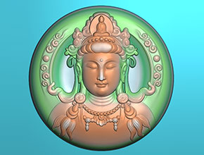 正裝圓牌觀音翡翠玉石玉雕工具圖紙_電腦數(shù)控玉