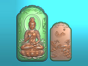 觀音菩薩岫玉吊墜自動雕刻機圖紙_電腦數(shù)控玉雕