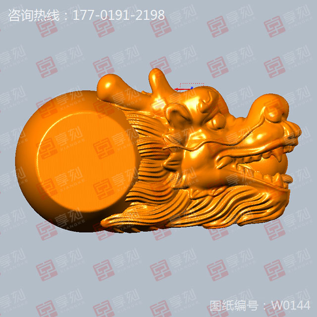 龍頭桶珠配飾玉石雕刻機精雕圖