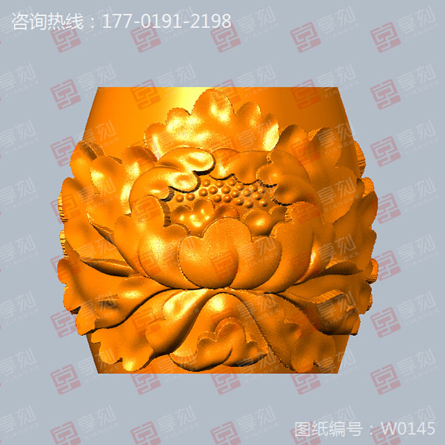 牡丹桶珠精雕模型玉石雕刻機(jī)圖