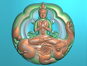 玉石雕刻工具自動化玉雕圖紙_文殊菩薩精雕圖