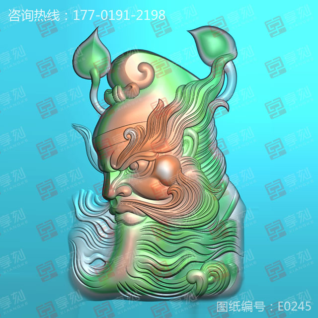 鐘馗人物浮雕精雕圖_玉石自動(dòng)雕刻工具