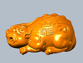 貔貅仿古獸手把件玉石雕刻工具圖紙_玉石雕刻機(jī)