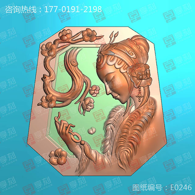 仕女人物玉雕機(jī)電腦精雕模型圖