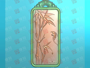 花件竹蝠玉雕吊墜玉石雕刻工具素材_享刻數(shù)控雕