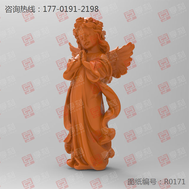 立體小天使擺件雕塑模型玉石雕刻機圖